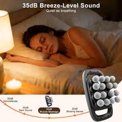 HANQUAN 16-head massage gun battery compartment with USB-C charging.