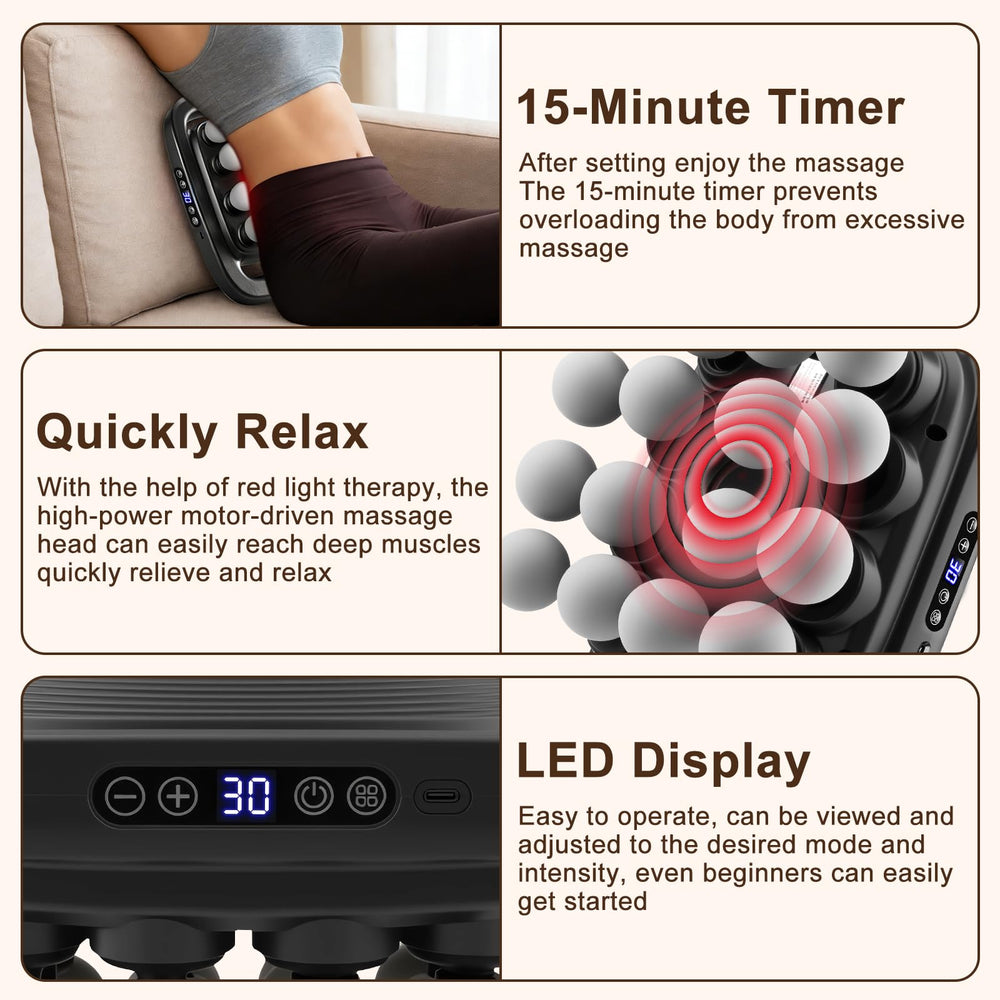 HANQUAN 16-head massage gun ergonomic grip designed for comfortable handling.