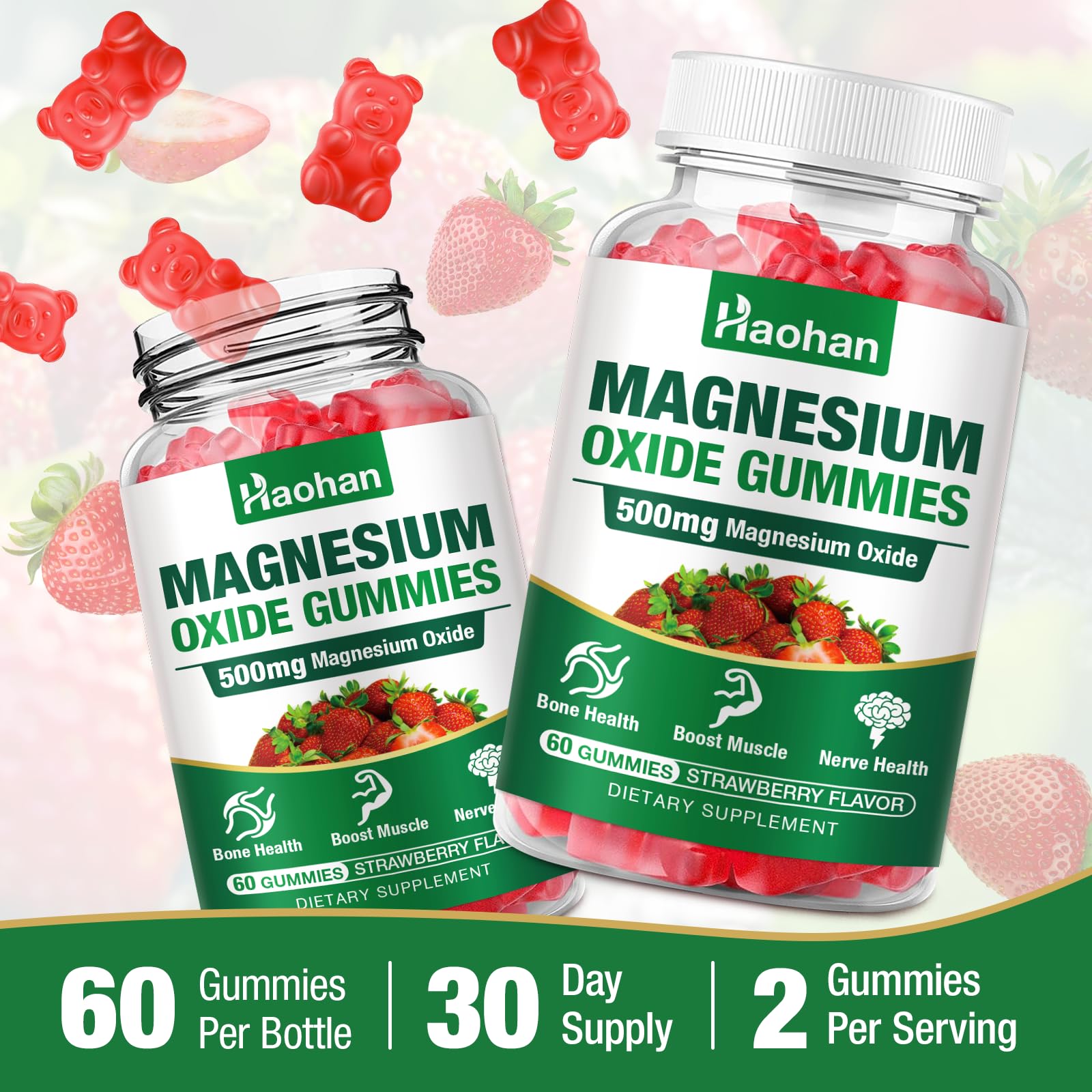 Haohan Magnesium Oxide Gummies manufactured in a GMP-certified facility for quality and safety.