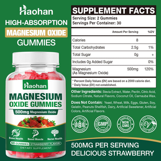 Haohan gummies strawberry close-up highlighting chewy texture for daily wellness.