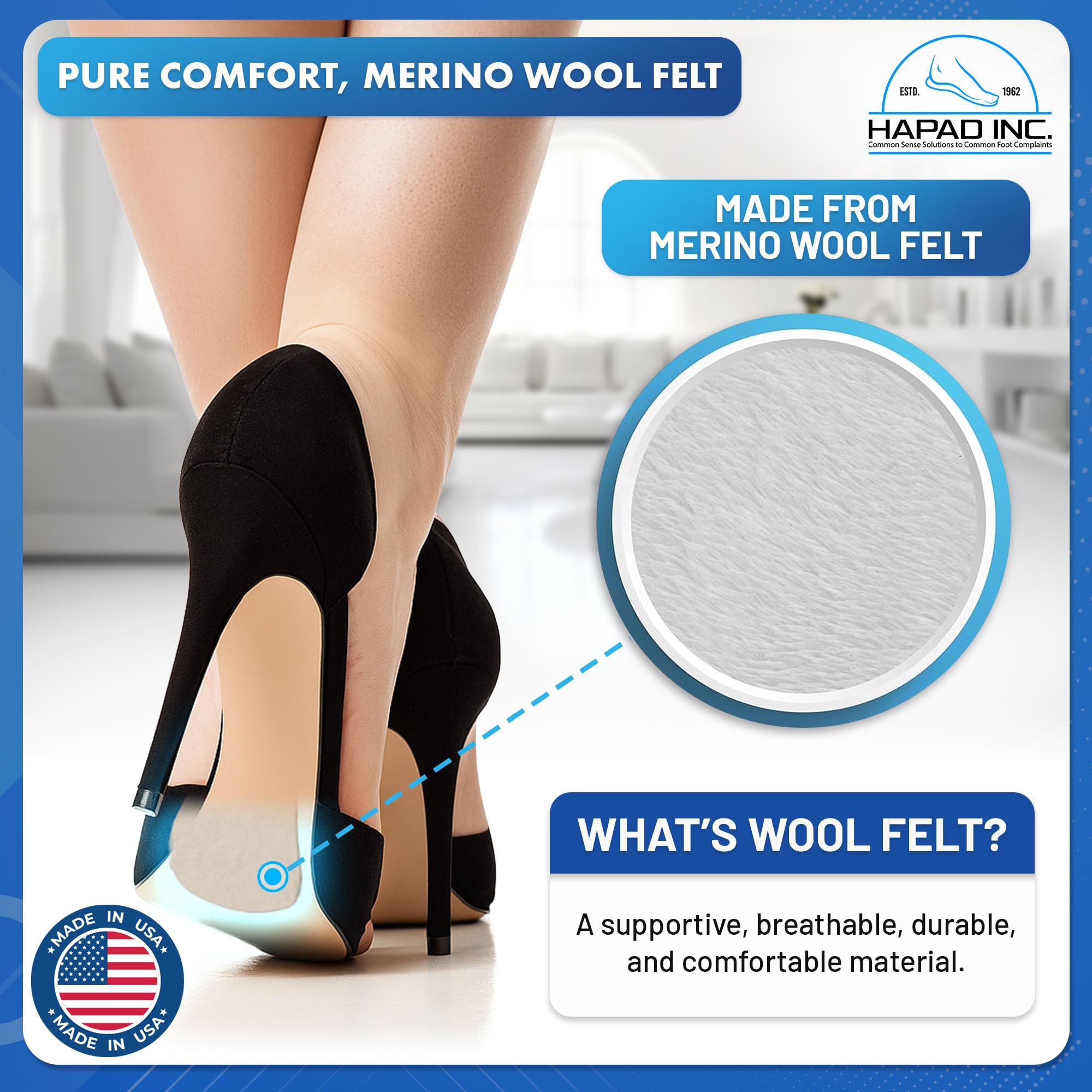 HAPAD durable silicone foot cushion maintains shape over time.