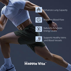 HappieVita capsules cap-open reveals easy daily dose for workouts and recovery.