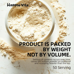 HappieVita grass-fed source seal on collagen packaging