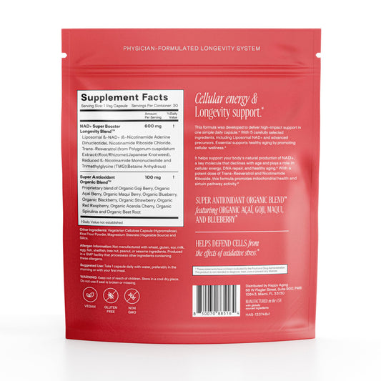 Happy Aging capsules close up for steady energy and focus