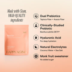 Fresh strawberry and lemon visuals emphasize fruity flavor and hydration