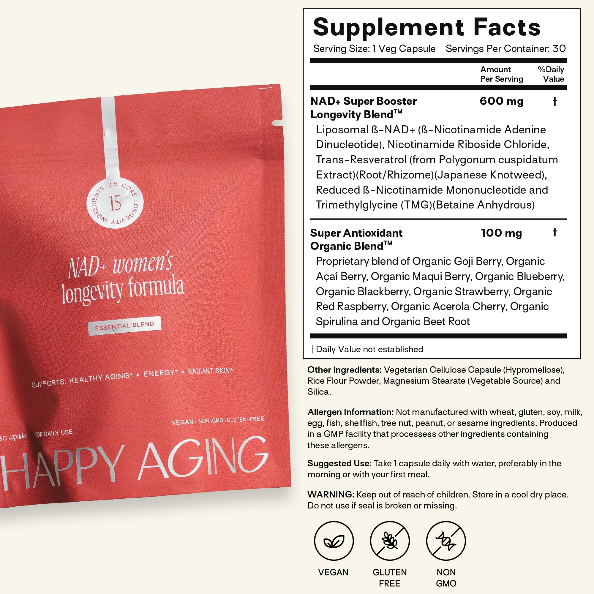 Happy Aging travel ready pouch for easy on the go use