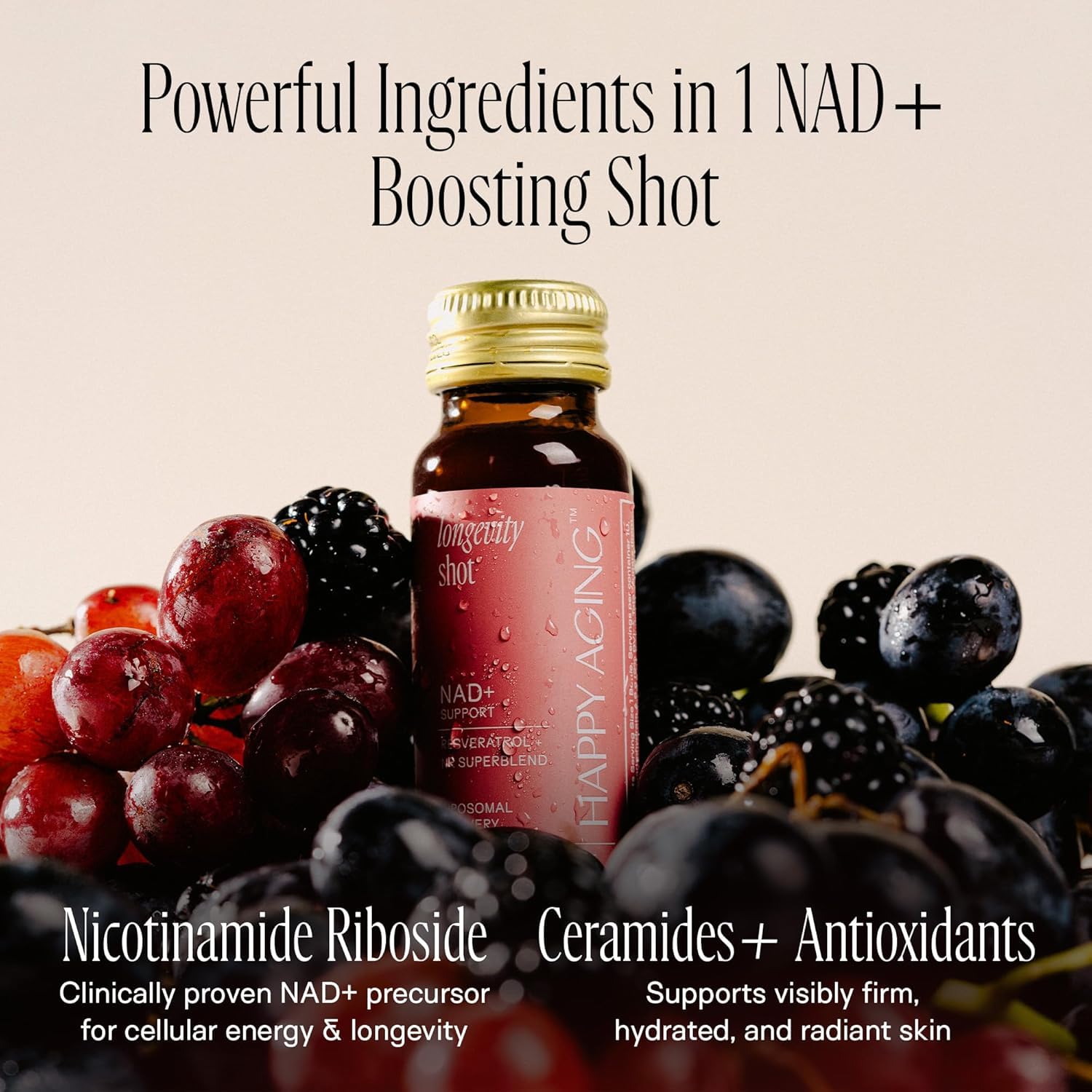 Happy Aging two shots per week concept promoting flexible usage.