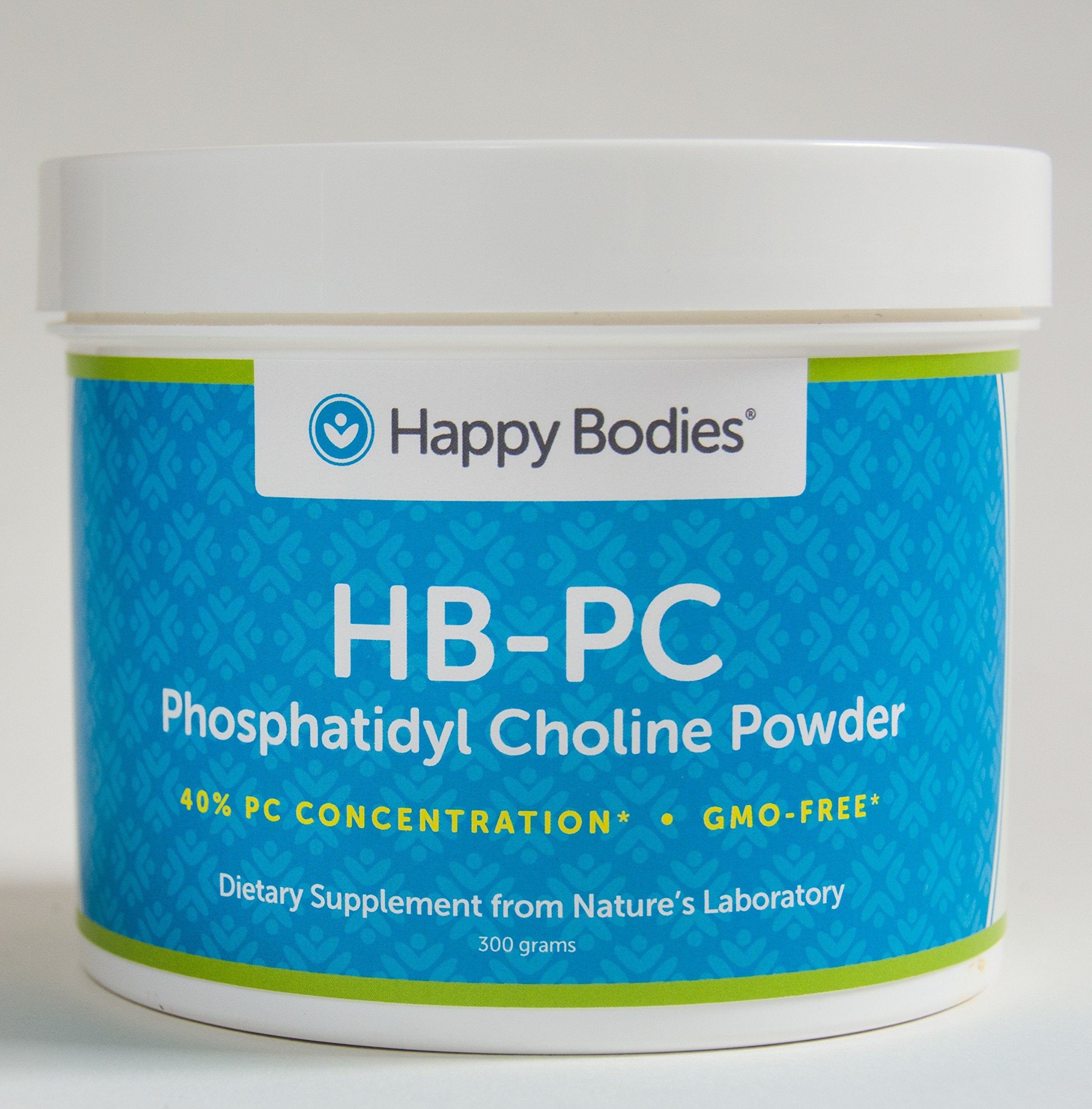 Happy Bodies HB-PC bottle pour shows easy daily use of phosphatidylcholine powder.