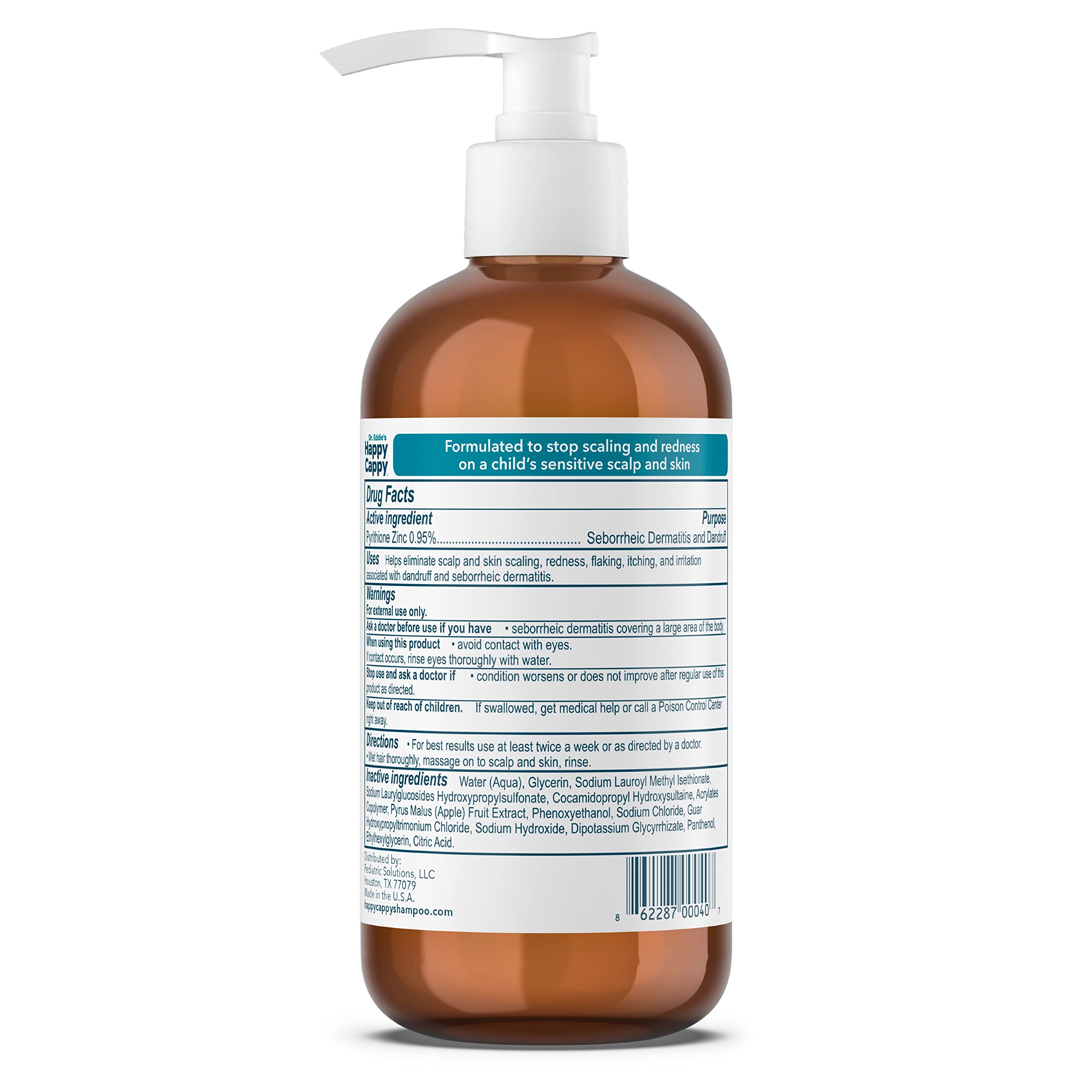 Happy Cappy body wash bottle closeup illustrating fragrance-free, skin-friendly care.