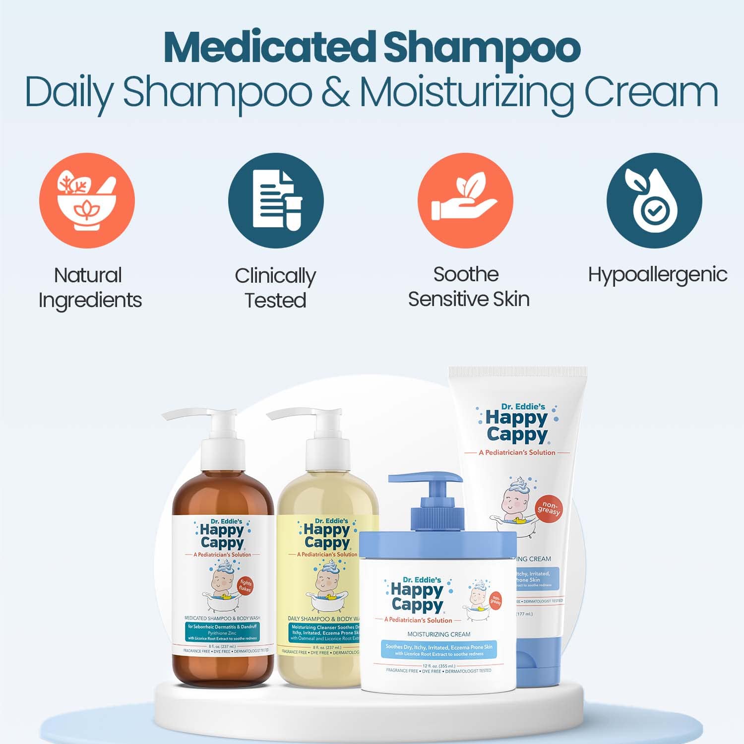 Happy Cappy moisturizing cream provides gentle moisture for eczema-prone skin.