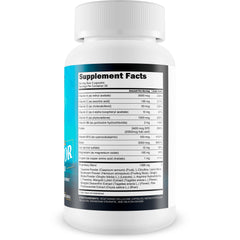 Happy Health Blood Flow Male Dominator capsules close-up showing capsules for circulation and energy support.