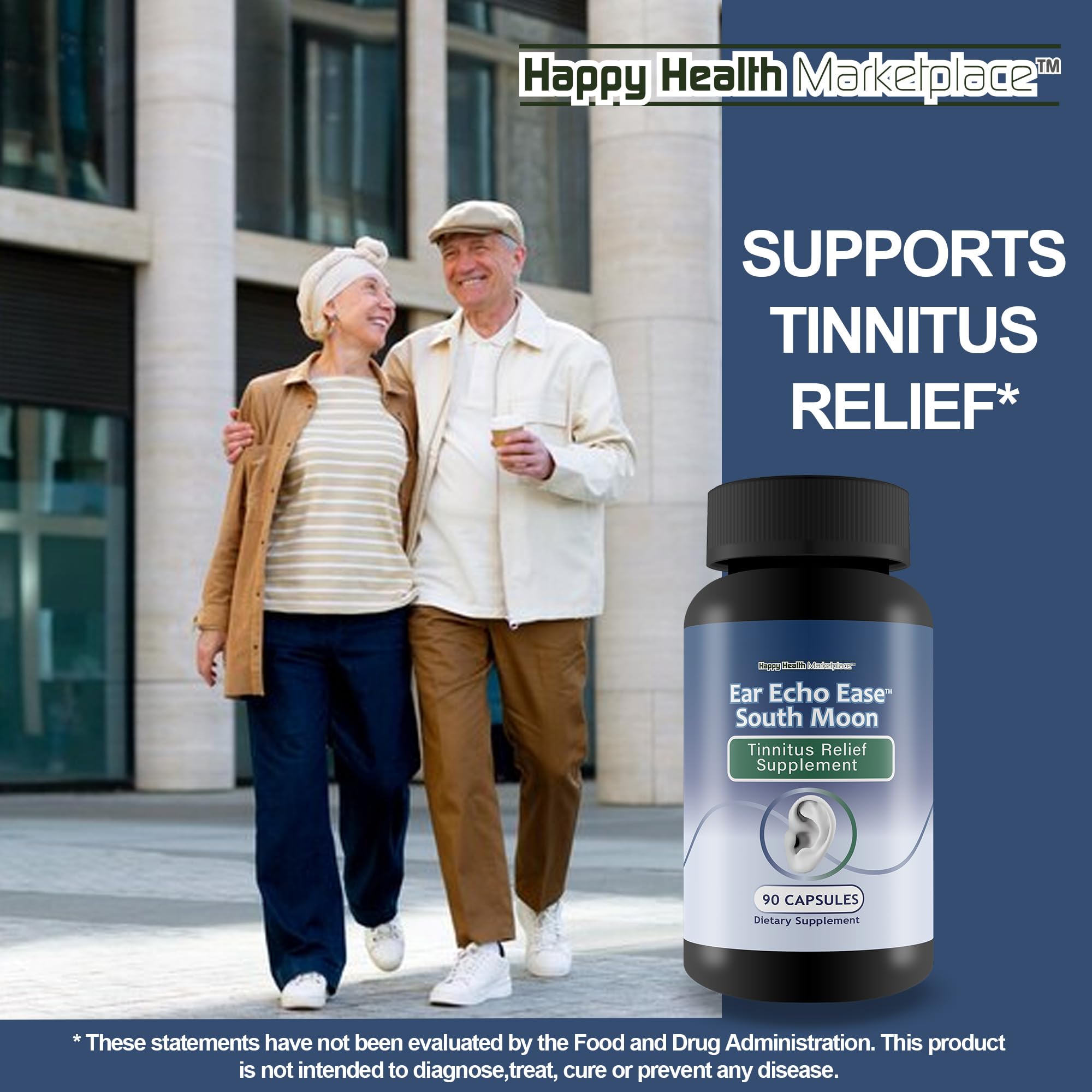 Consumer taking Ear Echo Ease capsule as part of daily routine.