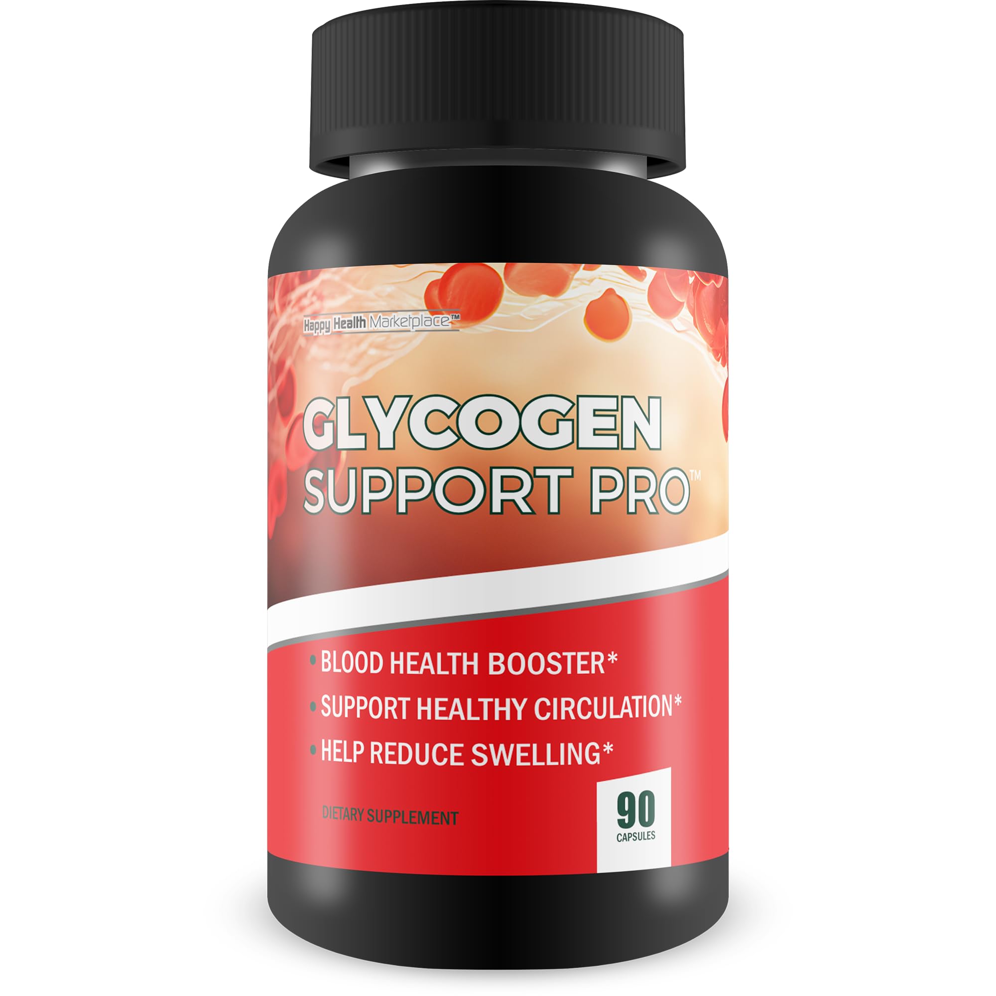 Happy Health Glycogen Support Pro bottle front signaling antioxidant blood and pancreas support