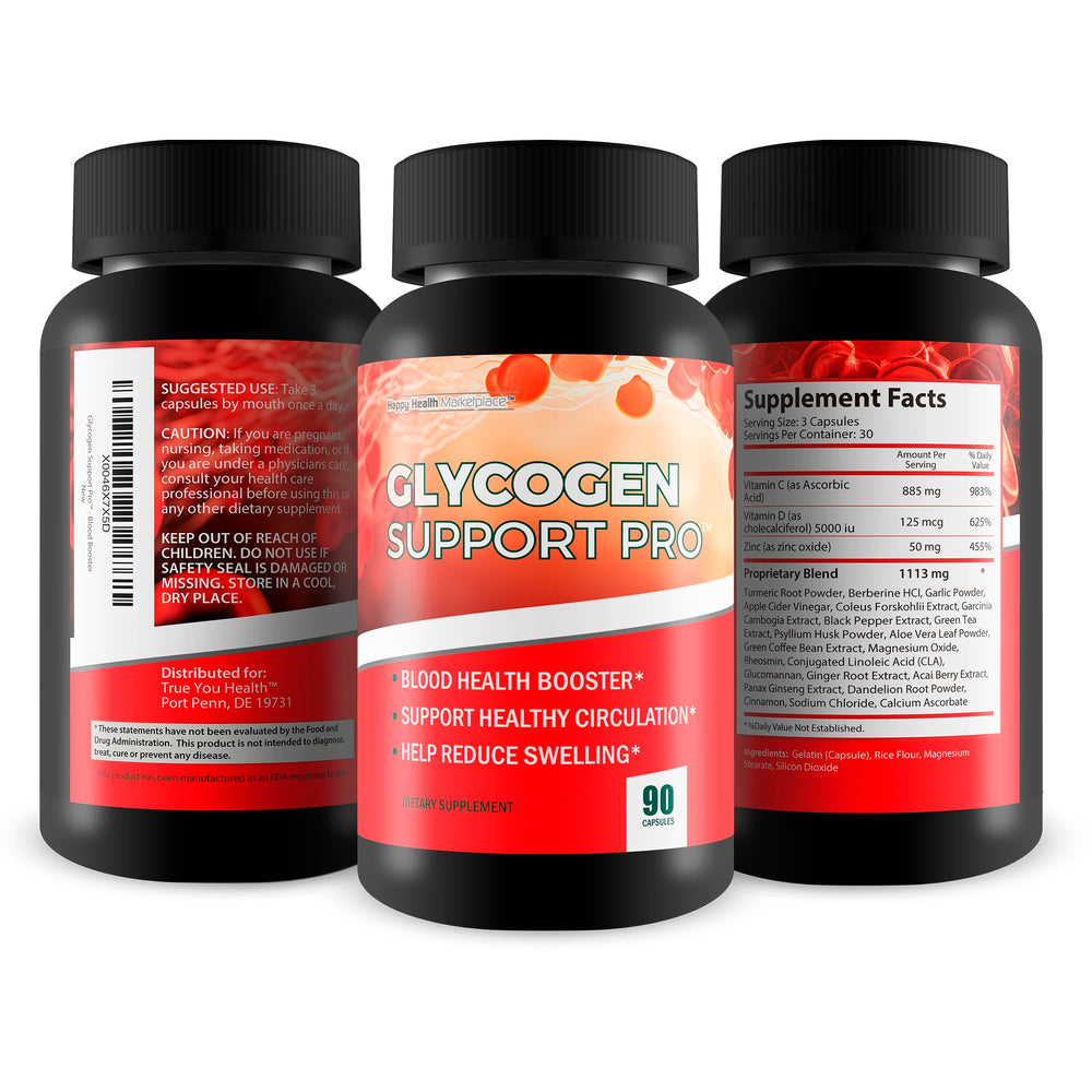 Happy Health Glycogen Support Pro pouring capsules demonstrates convenient use with water