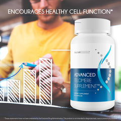 Happy Health Marketplace Advanced Telomere ingredients display botanicals and antioxidants for resilience.