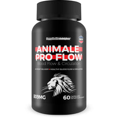 Happy Health Marketplace Animale Pro Flow bottle closeup showing premium blood flow support for daily stamina.