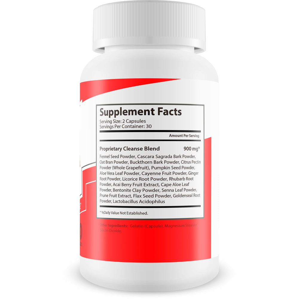 Happy Health Marketplace Best Cleanse 24 Formula Pro capsules on white background for daily gut cleansing