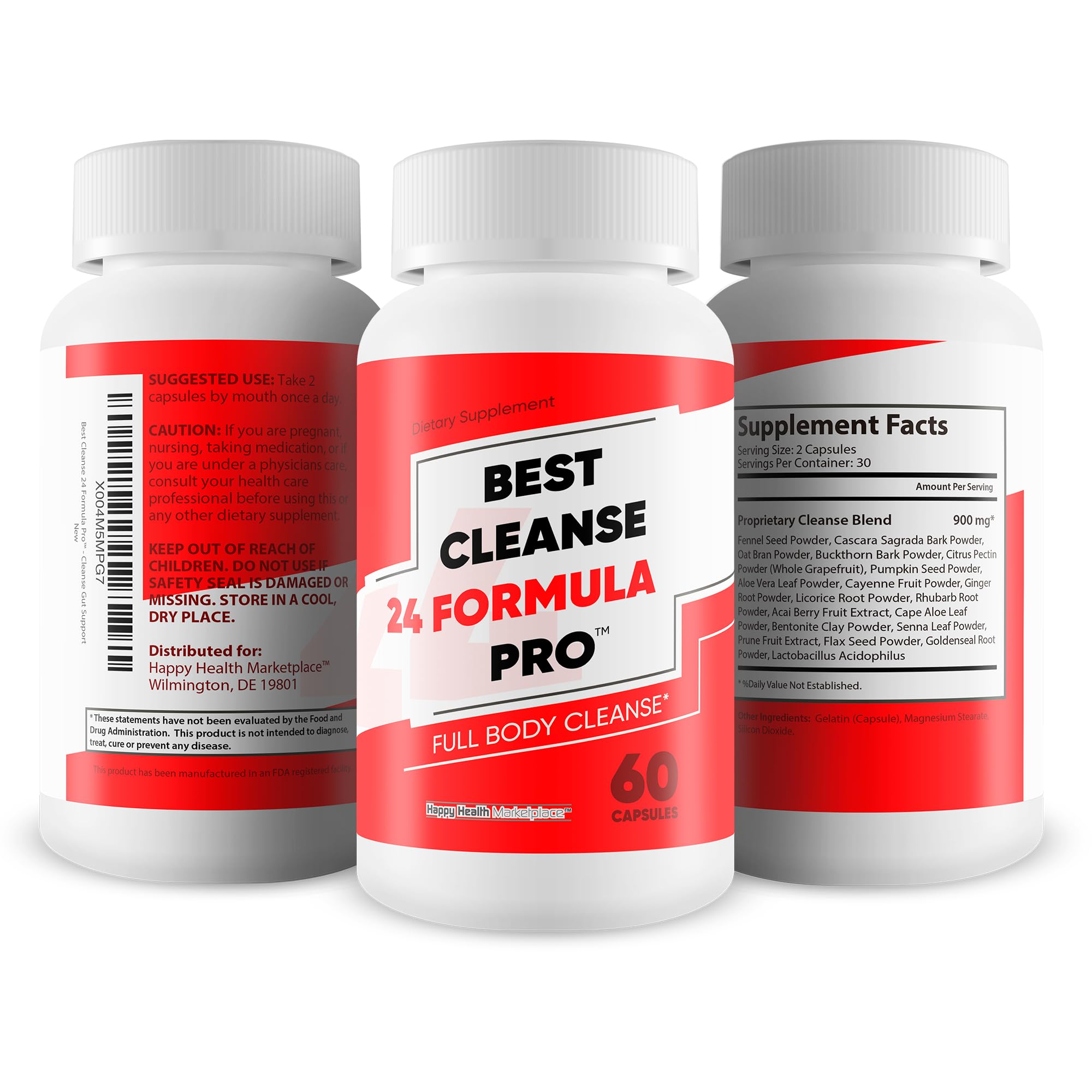 Happy Health Marketplace Best Cleanse 24 Formula Pro dosage schedule displaying flexible use options