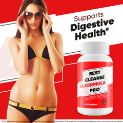 Happy Health Marketplace Best Cleanse 24 Formula Pro packaging closeup showing quality and USA-made