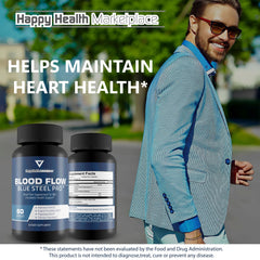 Happy Health Marketplace Blood Flow Blue Steel Pro ingredients feature L-Arginine and L-Citrulline