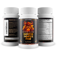 Happy Health Marketplace Blood Flow Nordic Power Pro packaging on display for easy shopping.