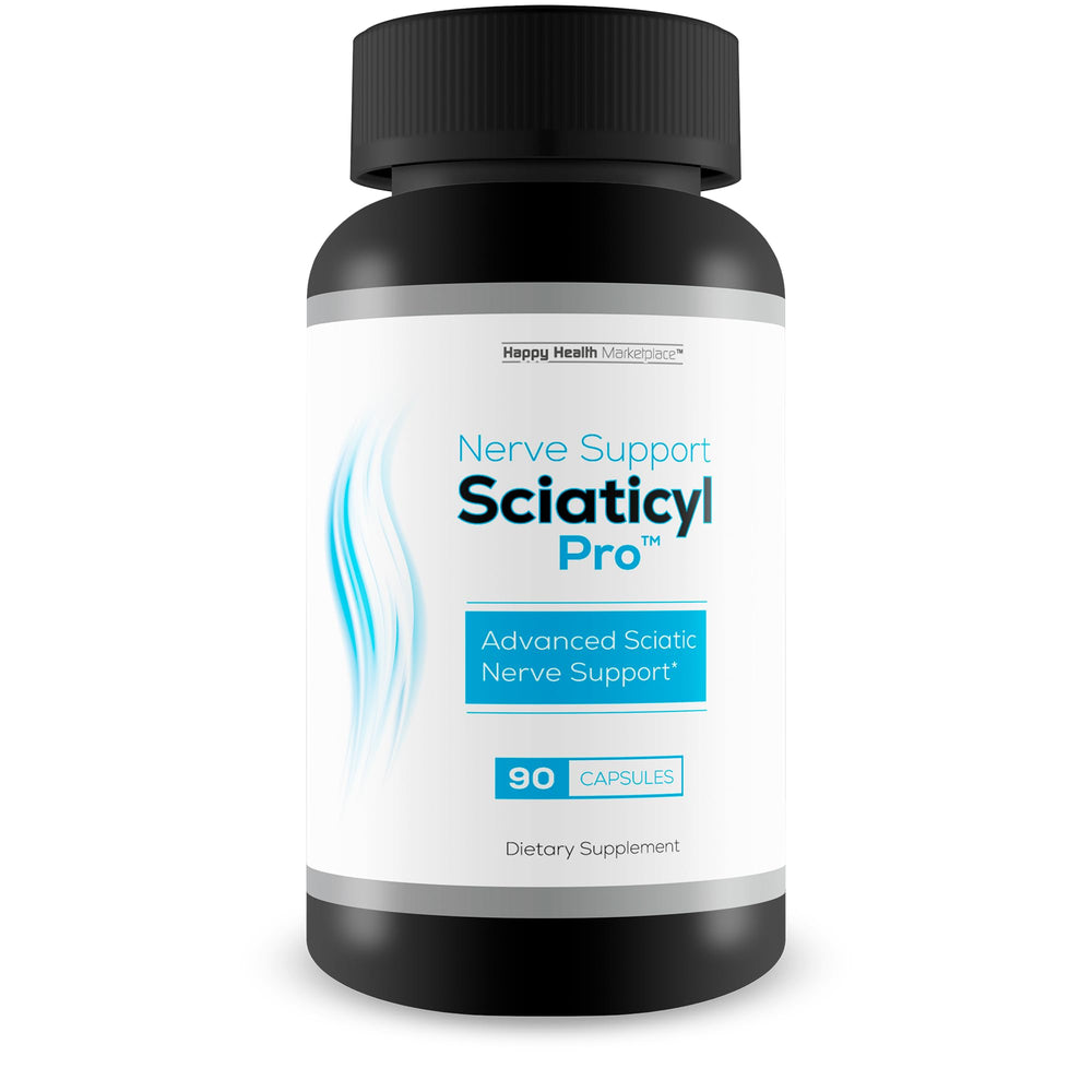 Happy Health Marketplace Nerve Support Sciaticyl Pro bottle supports overall nerve wellness