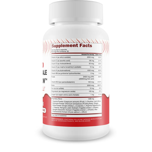 Happy Health Marketplace Pro Deep Water capsules close-up showing blood flow support.