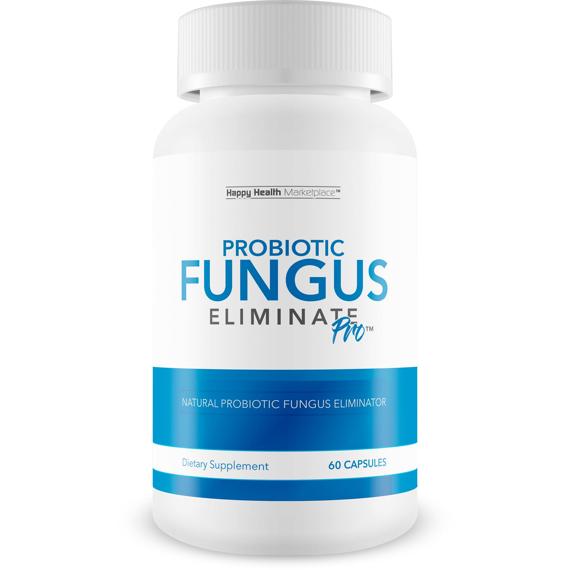 Happy Health Marketplace Probiotic Fungus Eliminate Pro bottle front view supports nail health.