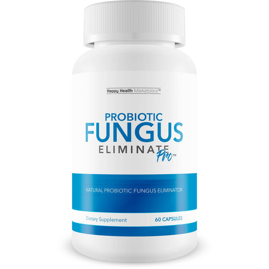 Happy Health Marketplace Probiotic Fungus Eliminate Pro bottle front view supports nail health.