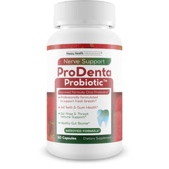 Happy Health Marketplace ProDenta Probiotic bottle front promoting daily oral balance.
