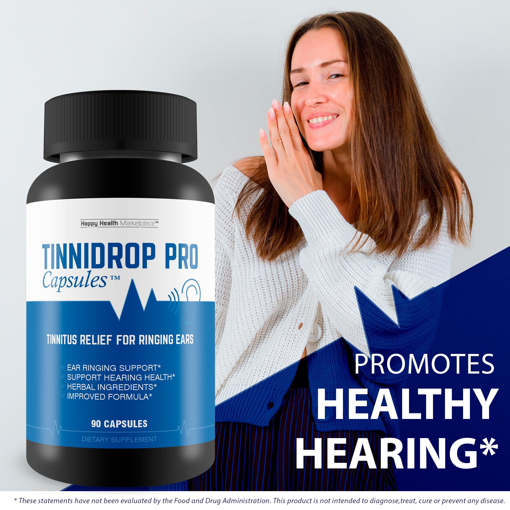 Happy Health Marketplace Tinnidrop Pro blister-pack shows packaging integrity.