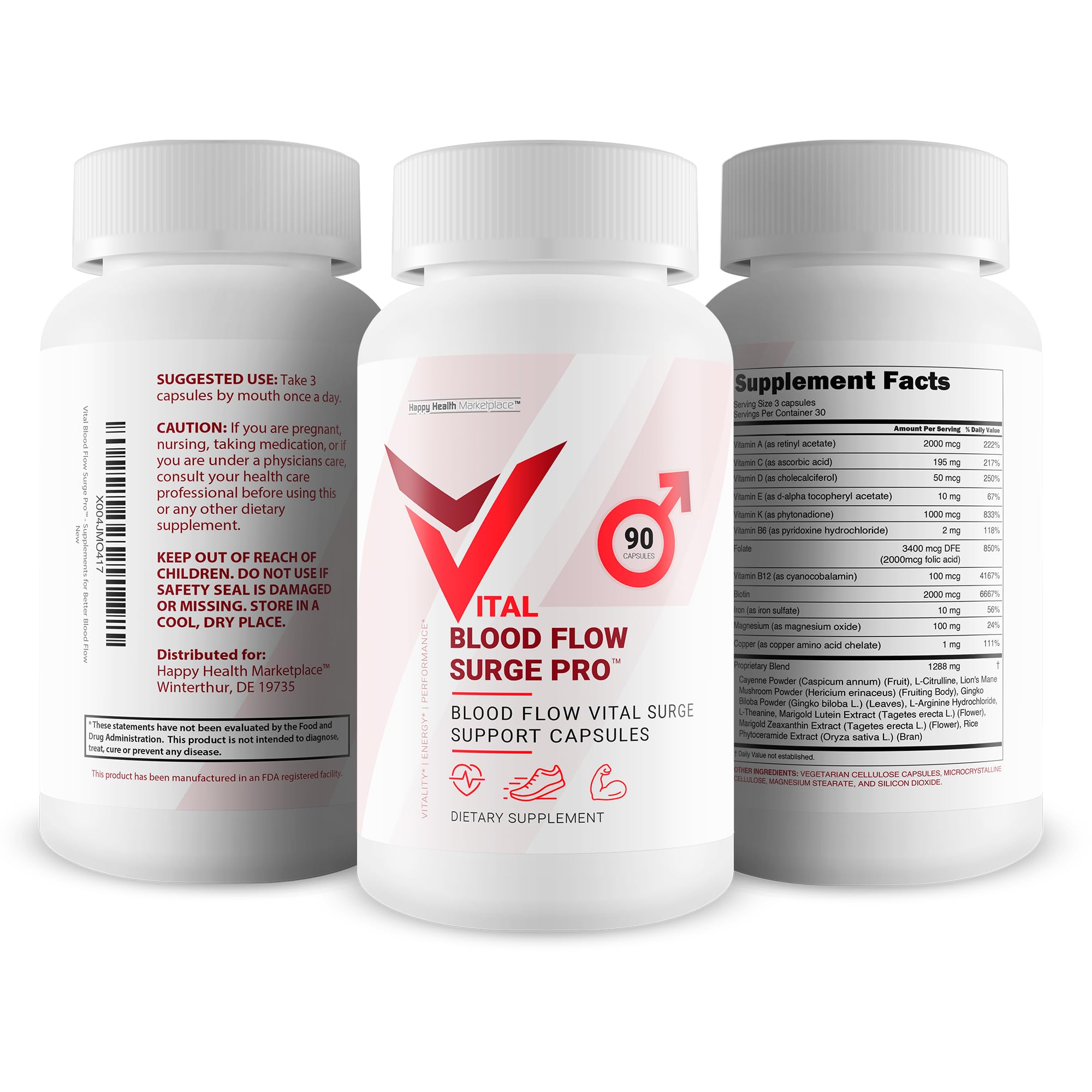 Vital Blood Flow Surge Pro capsules for daily circulation support