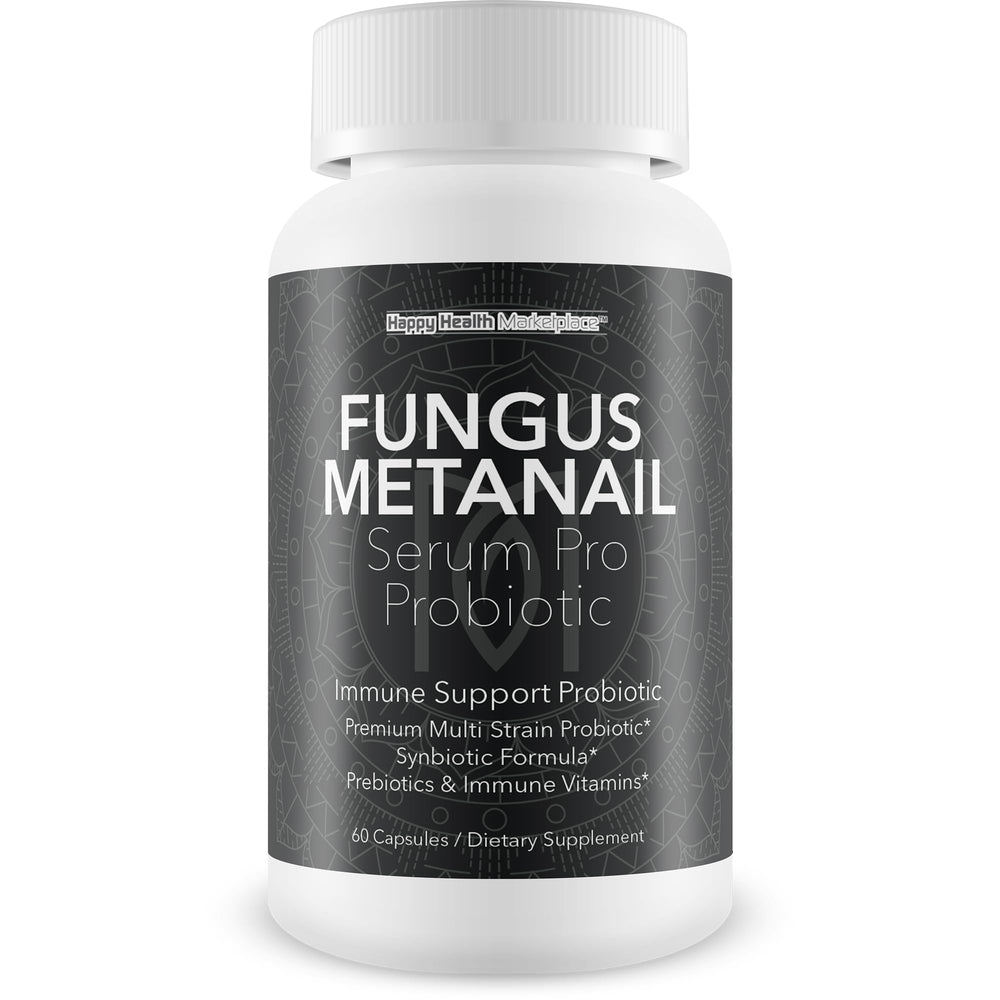 Happy Health Metanail Serum Probiotic bottle close-up for daily nail care