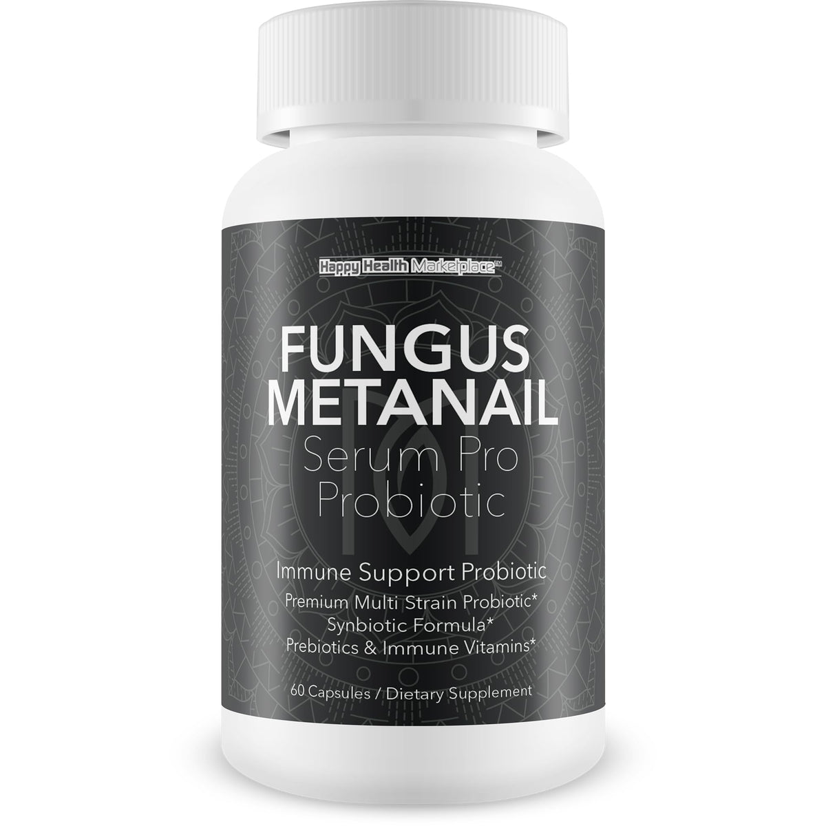 Happy Health Metanail Serum Probiotic bottle close-up for daily nail care