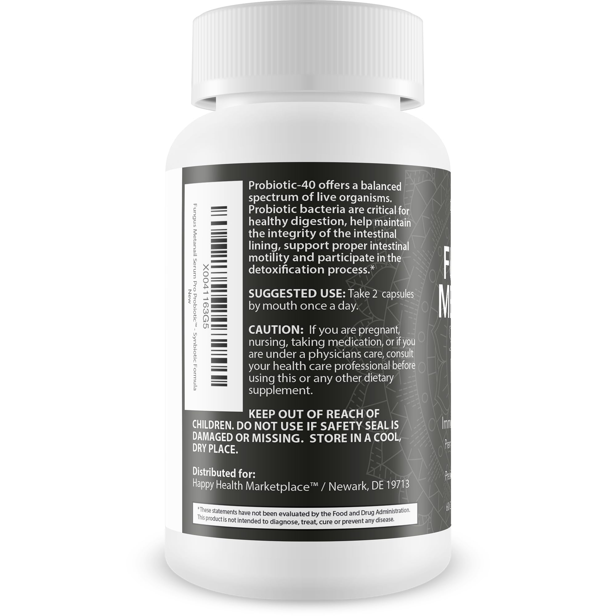 Happy Health Metanail Serum Probiotic dropper dispensing a precise dose for nails