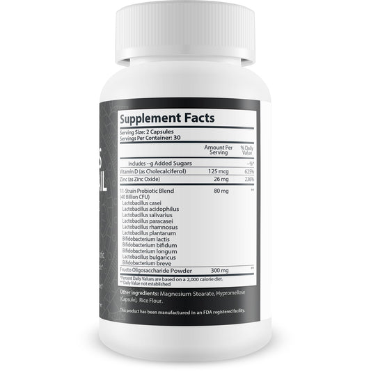 Happy Health Metanail Serum Probiotic label detail highlighting probiotic complex ingredients