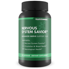 Happy Health Nervous System Savior bottle label for daily nerve wellness support