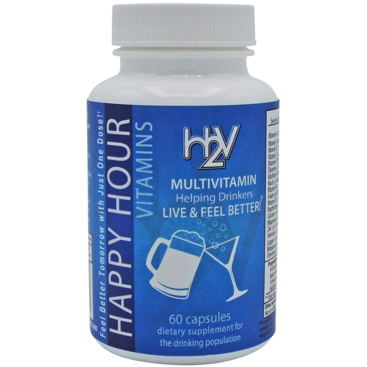 Happy Hour Vitamins bottle front view highlighting daily energy routine