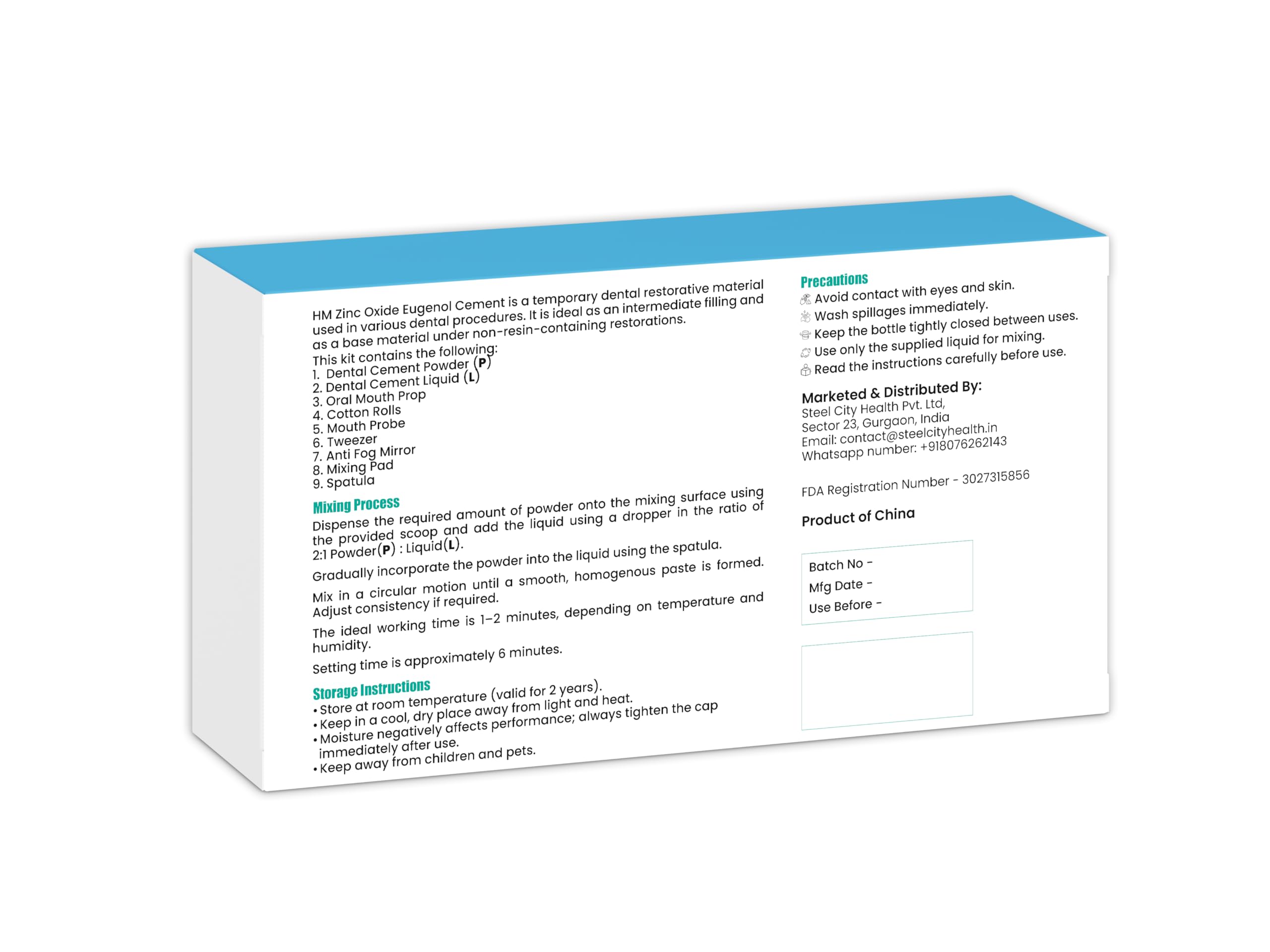 Happy Moms instruction leaflet guides you through steps for a straightforward, safe at-home dental fix.