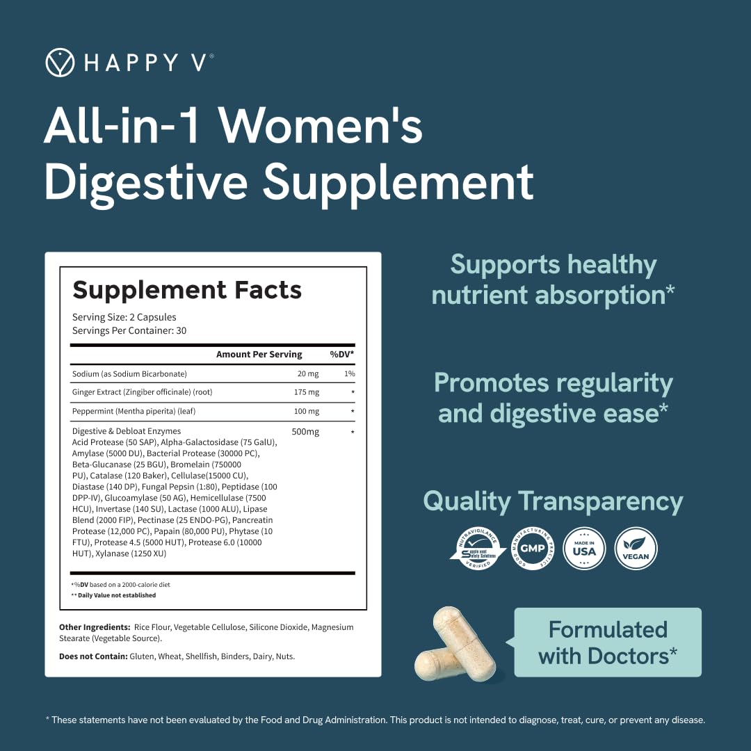 Happy V Debloat + Digest woman dosing to illustrate easy daily routine.