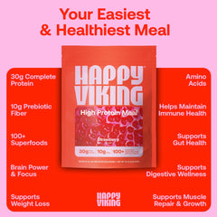 Happy Viking scoop with powder, precise serving for portion control and appetite management
