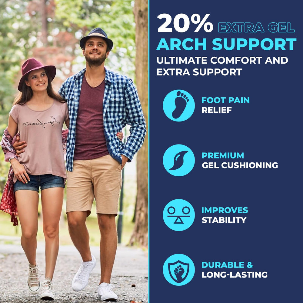 HappyFeet two layer insoles distribute pressure for a smoother stride