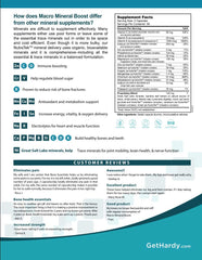 Hardy Macro Mineral Boost ingredients panel outlines essential minerals and vitamins.