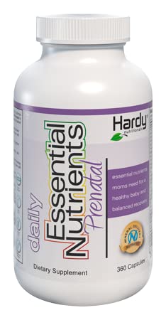 Hardy Nutritionals DEN Prenatal bottle closeup showing comprehensive prenatal nutrients.