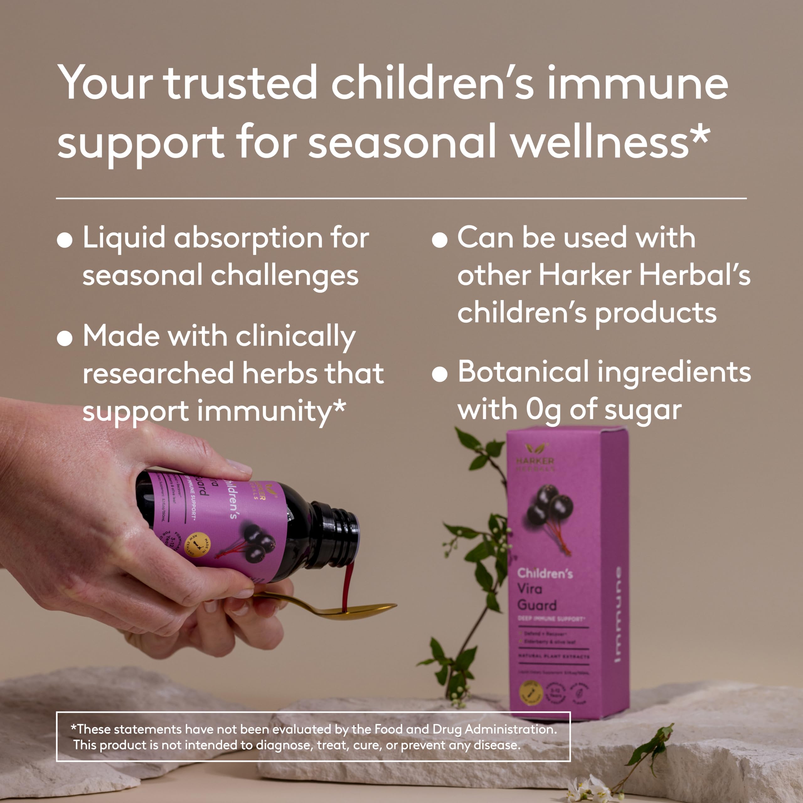 Bottle and label of Harker Herbals syrup for daily use