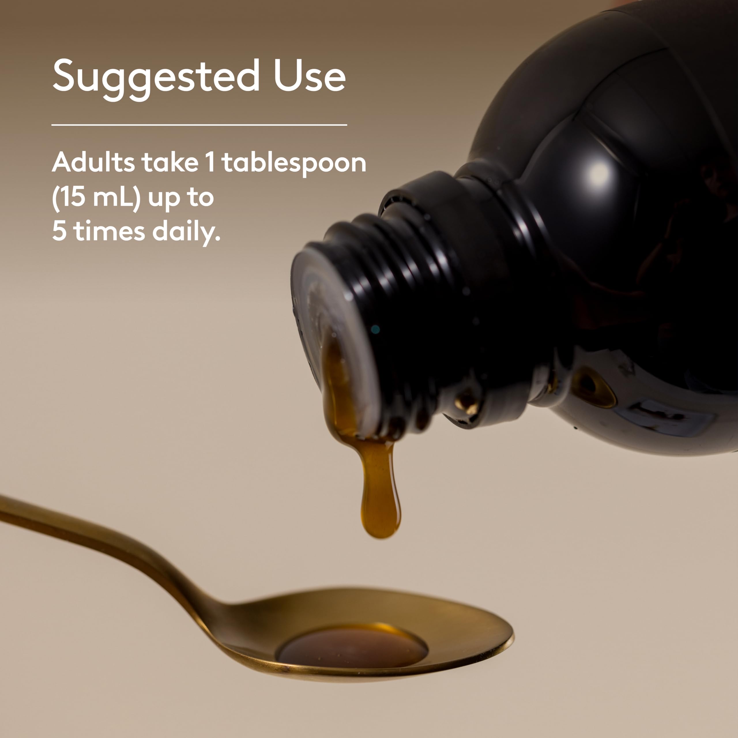 Measuring spoon illustrating 1 tablespoon dosing for multiple daily uses