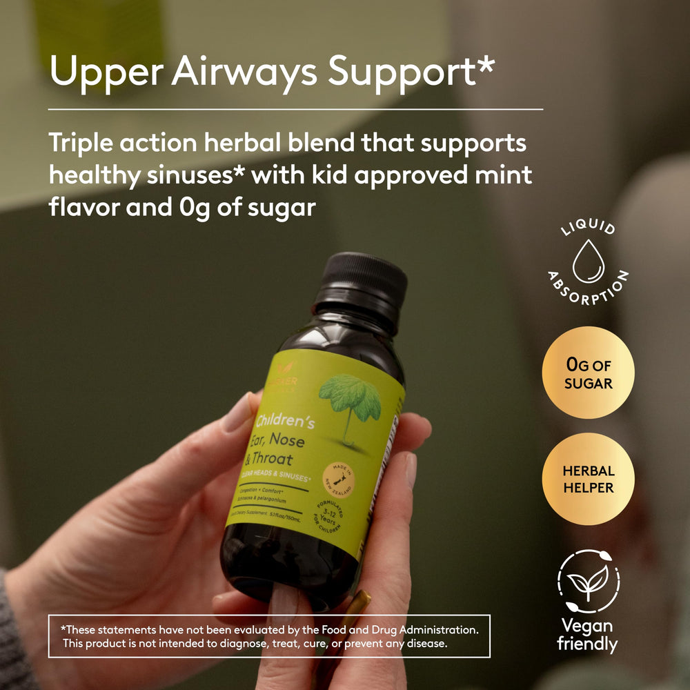 Harker Herbals label view highlights plant ingredients and mint flavor.
