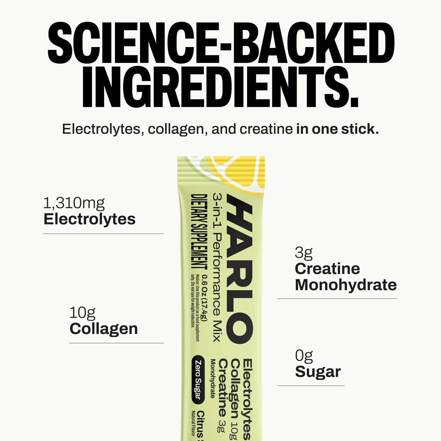 Harlo hydration glass with lemon-lime presents refreshing flavor during training
