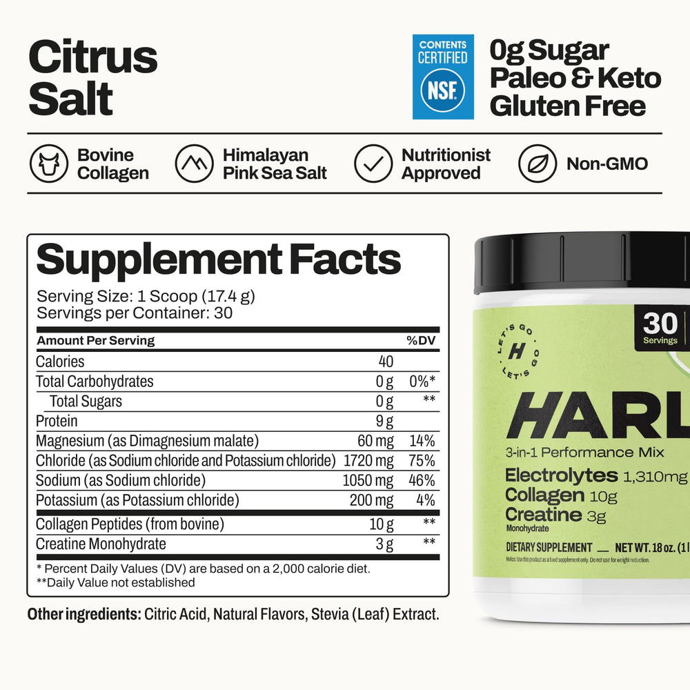 Harlo NSF-certified badge on packaging communicates trust.