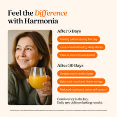 Close-up of Harmonia Cortisol Cocktail ingredients like ashwagandha and L-Theanine for calmer moments.